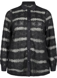 Rento pitsipaita läpikuultavalla verkkokankaalla, Black