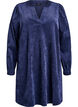 Lyhyt samettimekko pitkillä hihoilla, Sininen, Packshot image number 0