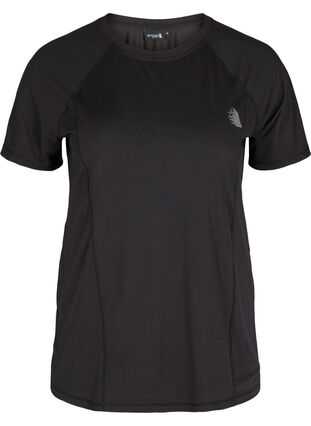 Yksinkertainen t-paita treeniin heijastinyksityiskohdilla , Black, Packshot image number 0