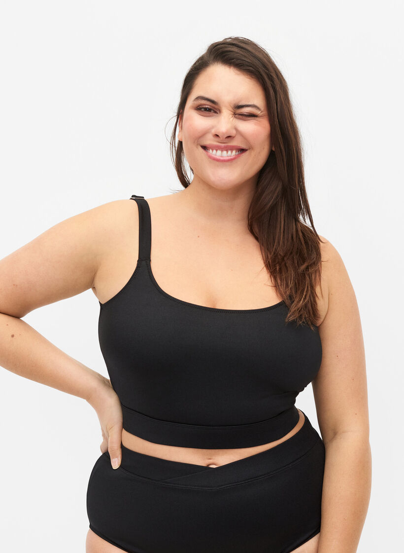 Bikiniyläosa säädettävillä olkaimilla, Black, Model image number 0