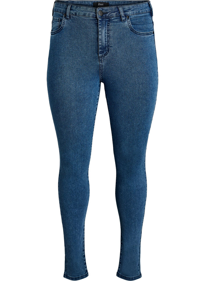 Amy korkea vy&ouml;t&auml;r&ouml;iset super slim fit -farkut, Sininen, Packshot image number 0