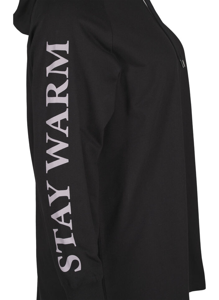 Ylisuuri collegepaita painatuksella hihoissa, Black w. Silver, Packshot image number 3