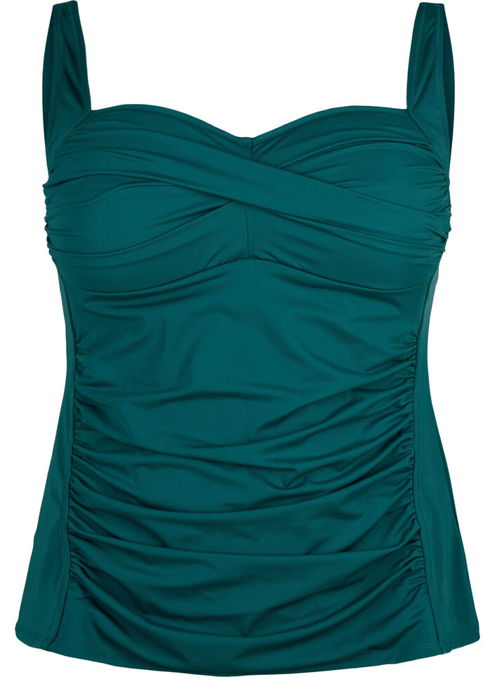 Laskostettu tankini, Vihreä, Packshot image number 0