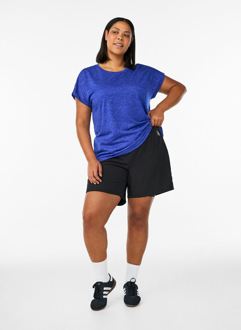 Rento treenipaita lyhyill&auml; hihoilla, Violetti, Model image number 1