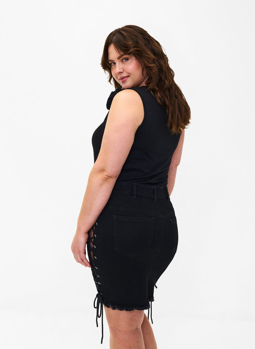 Lyhyt farkkuhame koristenyörein, Black, Model image number 1