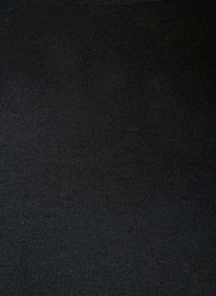 Lyhyt neulemekko pitsihelmalla, Musta, Packshot image number 2