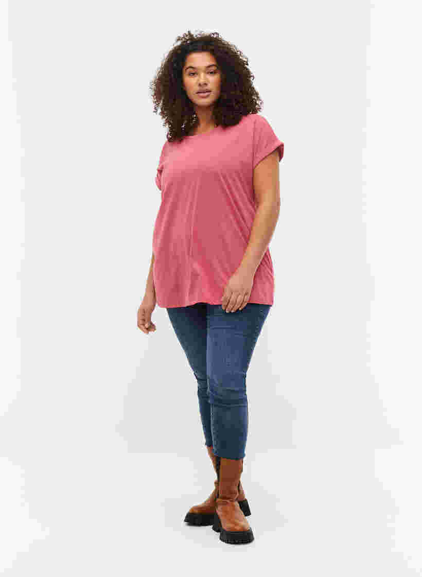 Lyhythihainen t-paita puuvillasekoitteesta, Rasperry Pink, Model image number 2
