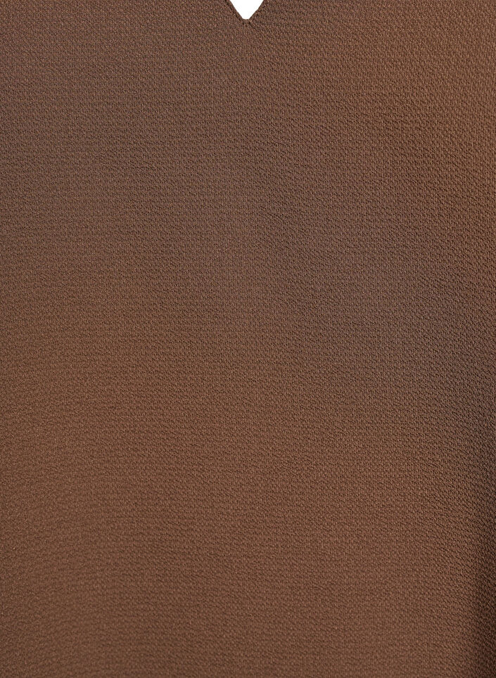 Lyhythihainen pusero, jossa on V-pääntie, Ruskea, Packshot image number 2