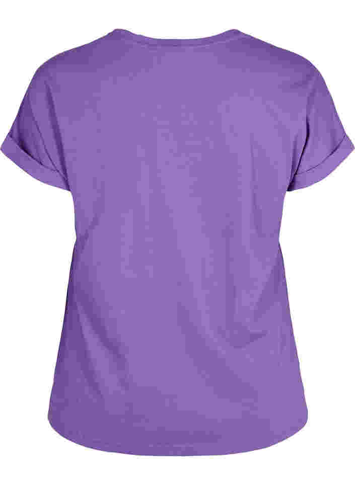 Lyhythihainen t-paita puuvillasekoitteesta, Deep Lavender, Packshot image number 1