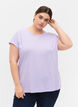 Lyhythihainen t-paita puuvillasekoitteesta, Violetti, Model image number 0