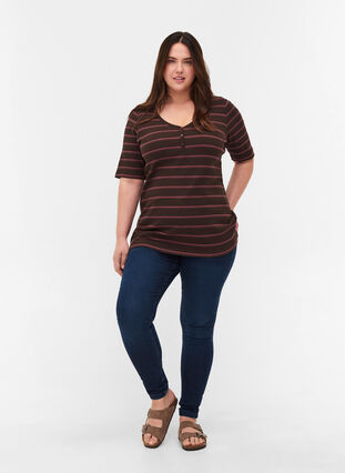 Raidallinen t-paita puuvillaa, Mole Stripe, Model image number 2