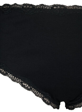 2 kpl alushousuja pitsikantilla, Black/Black, Packshot image number 3