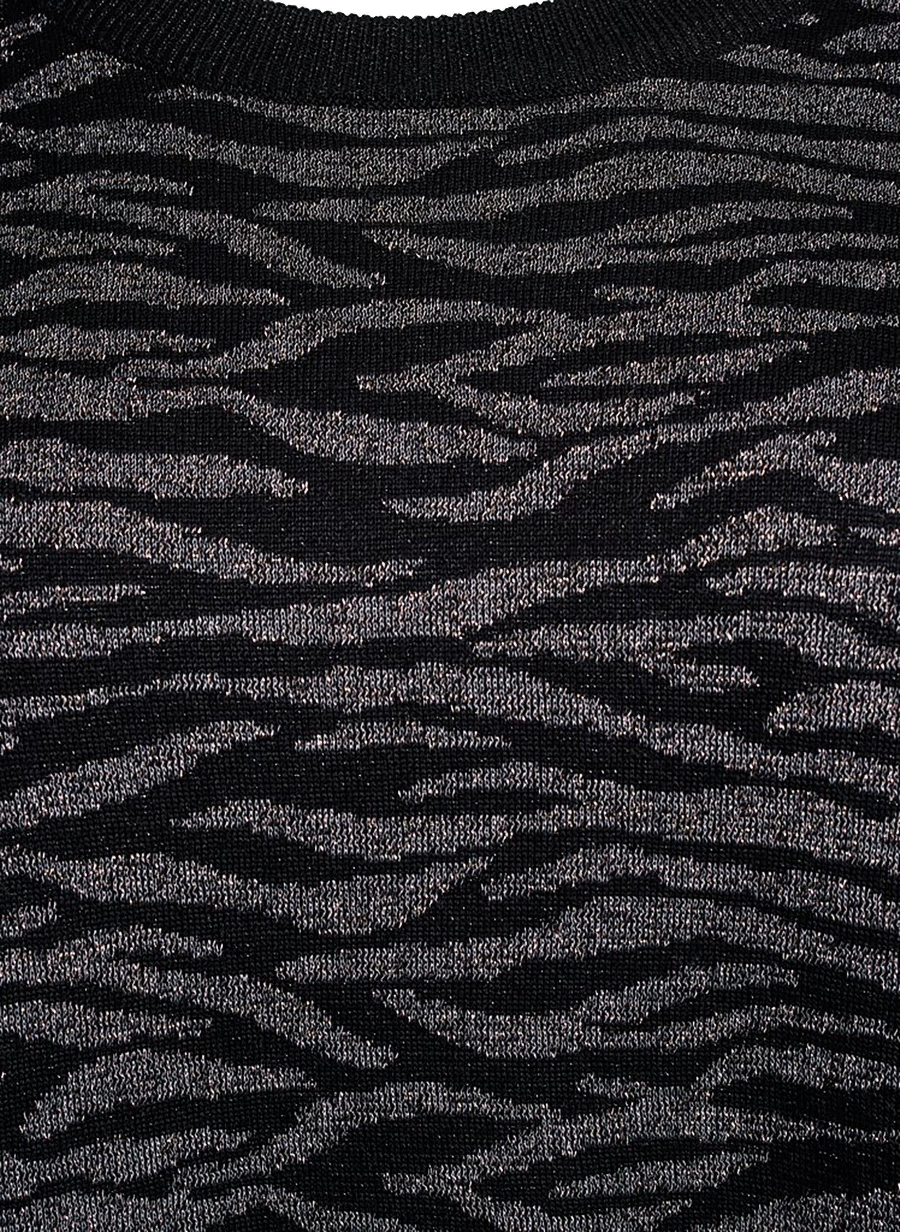 Zizzi Kuvioitu neulepusero glitter-efektill&auml;, Musta, Packshot image number 2