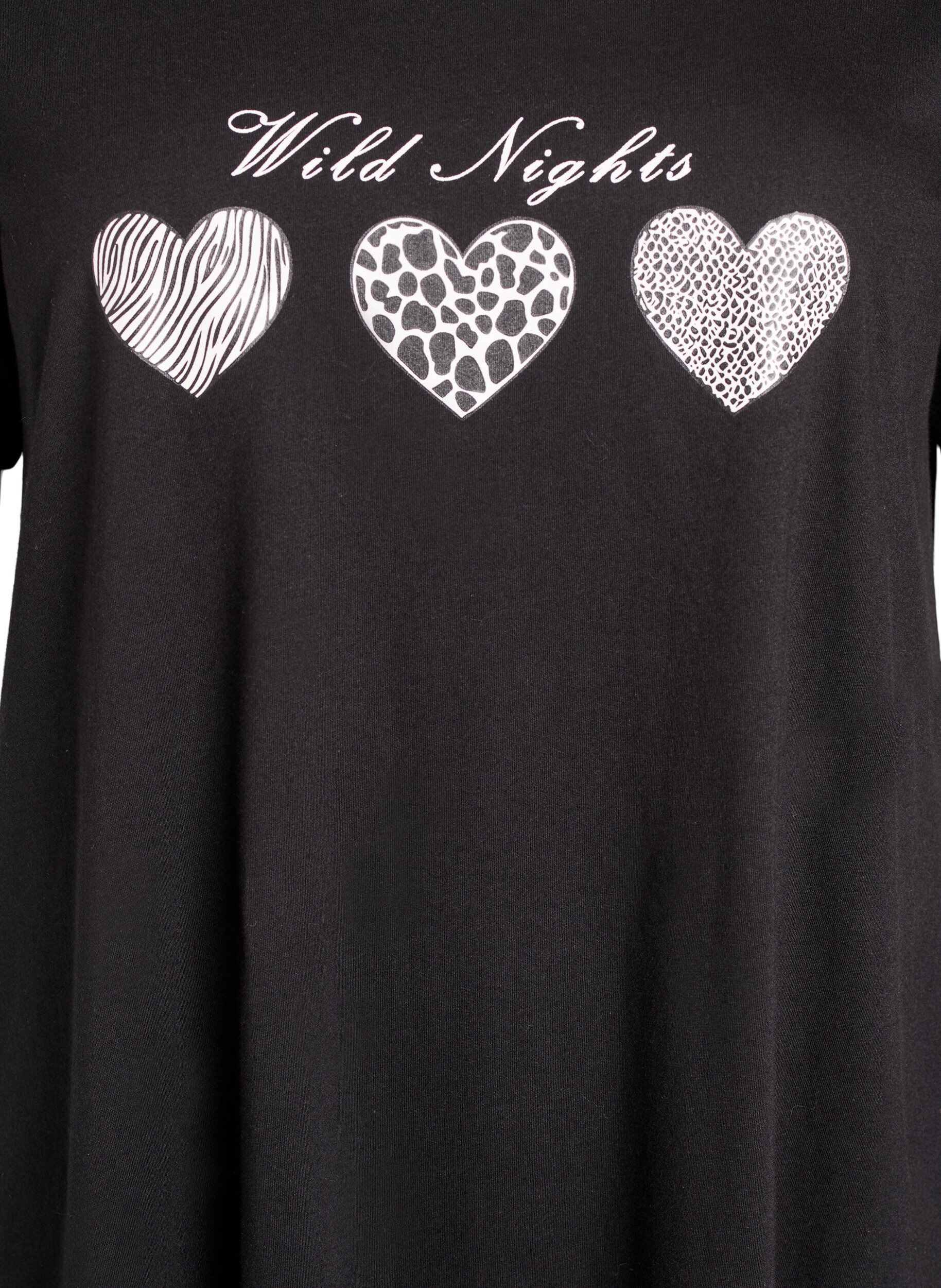 Zizzi Lyhythihainen y&ouml;paita luomupuuvillaa, Musta, Packshot image number 2