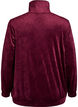 Velour-neuletakki vetoketjulla ja korkealla kauluksella, Tumma Bordeaux, Packshot image number 1