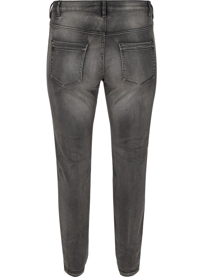 Slim fit Emily-farkut normaalilla vy&ouml;t&auml;r&ouml;ll&auml;, Harmaa, Packshot image number 1