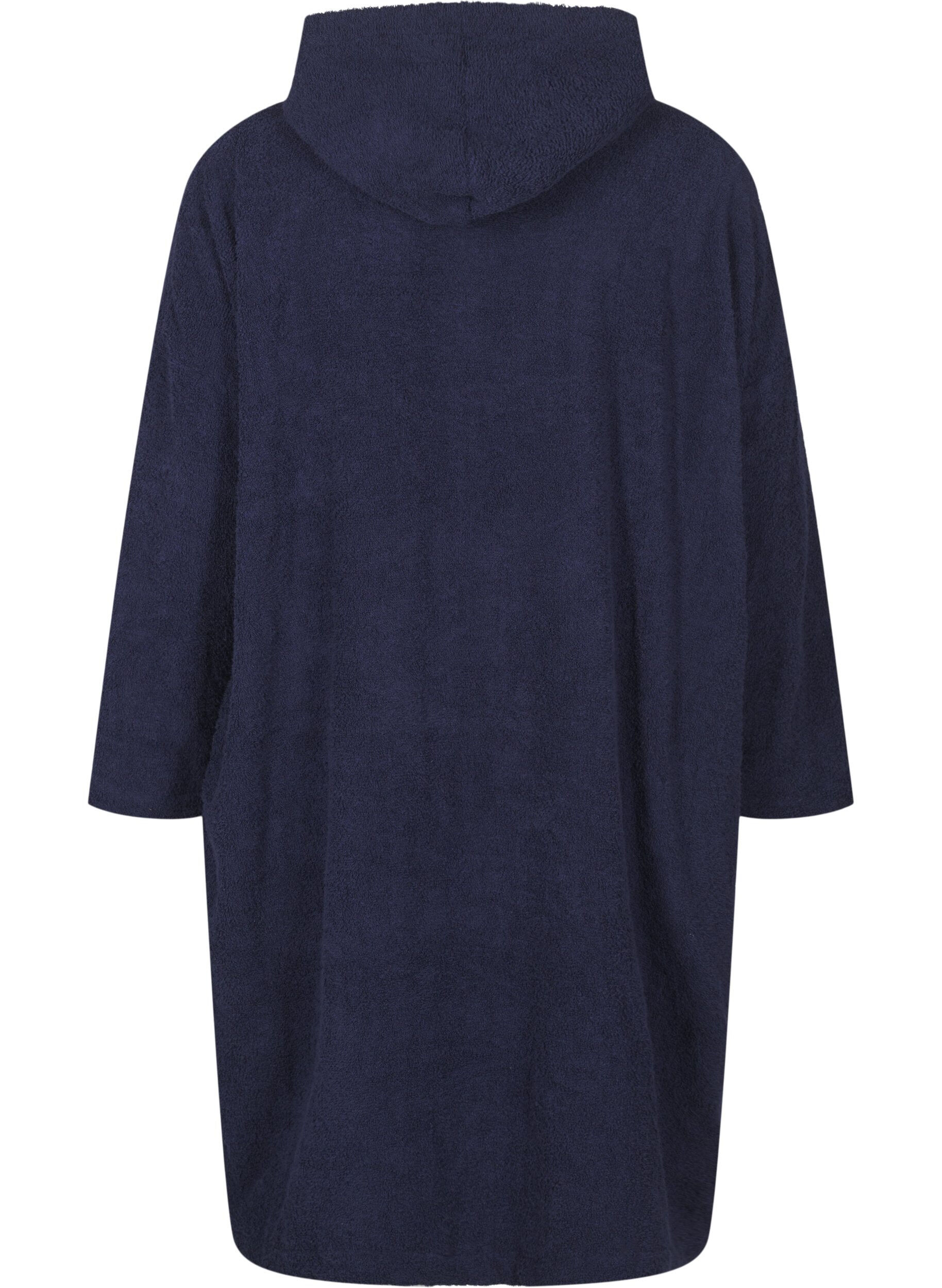 Zizzi Terry-poncho hupulla, Navy Blazer, Packshot image number 1