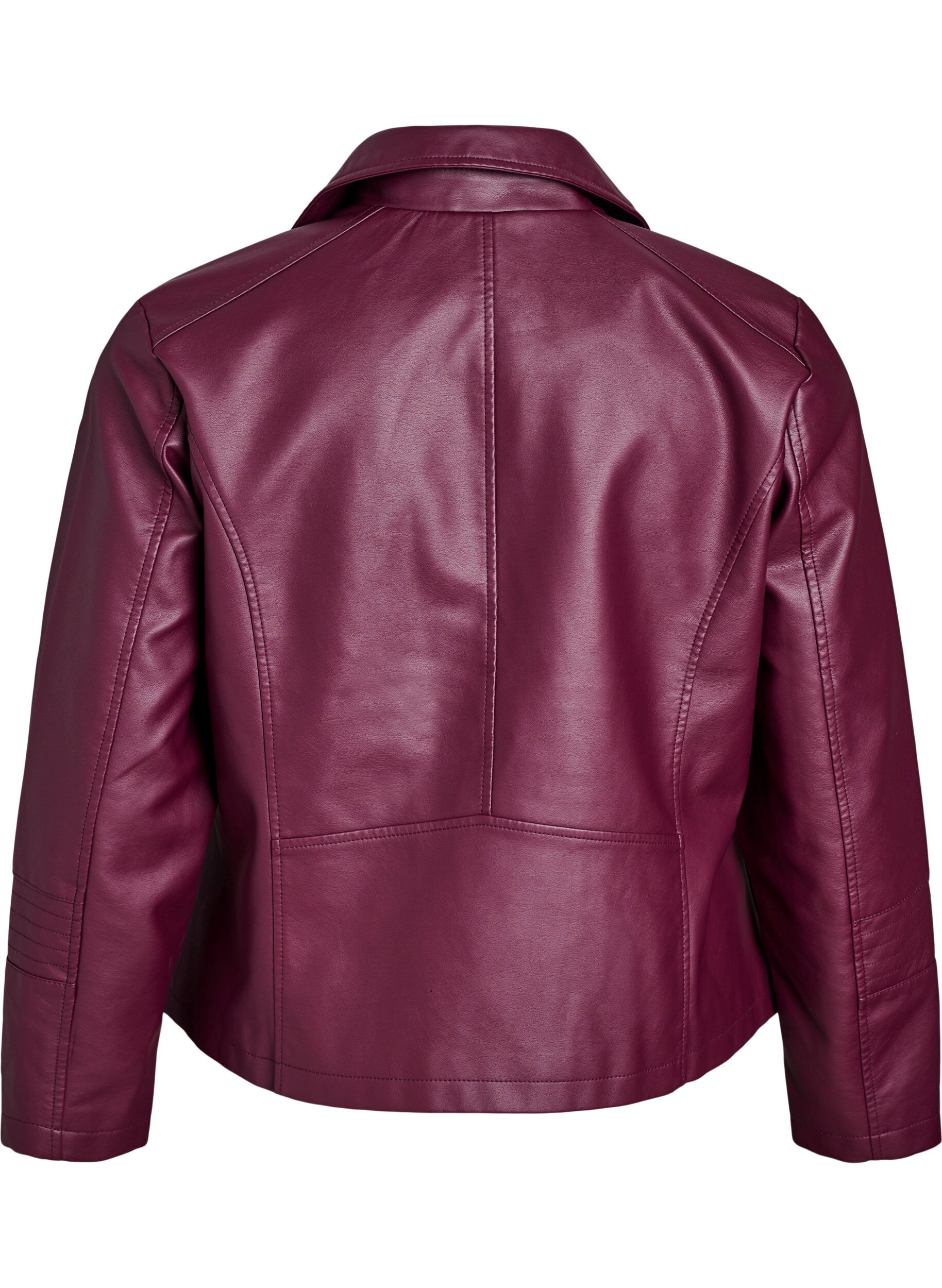 ZizziKeinonahkainen biker-takki, Punainen, Packshot image number 1