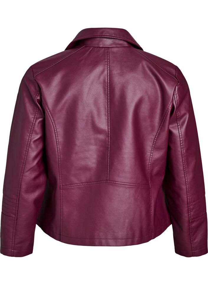Keinonahkainen biker-takki, Punainen, Packshot image number 1