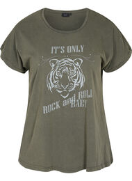 T-paita ekologista puuvillaa printillä, Ivy acid Lion as s