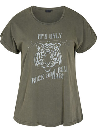 T-paita ekologista puuvillaa printillä, Ivy acid Lion as s, Packshot image number 0