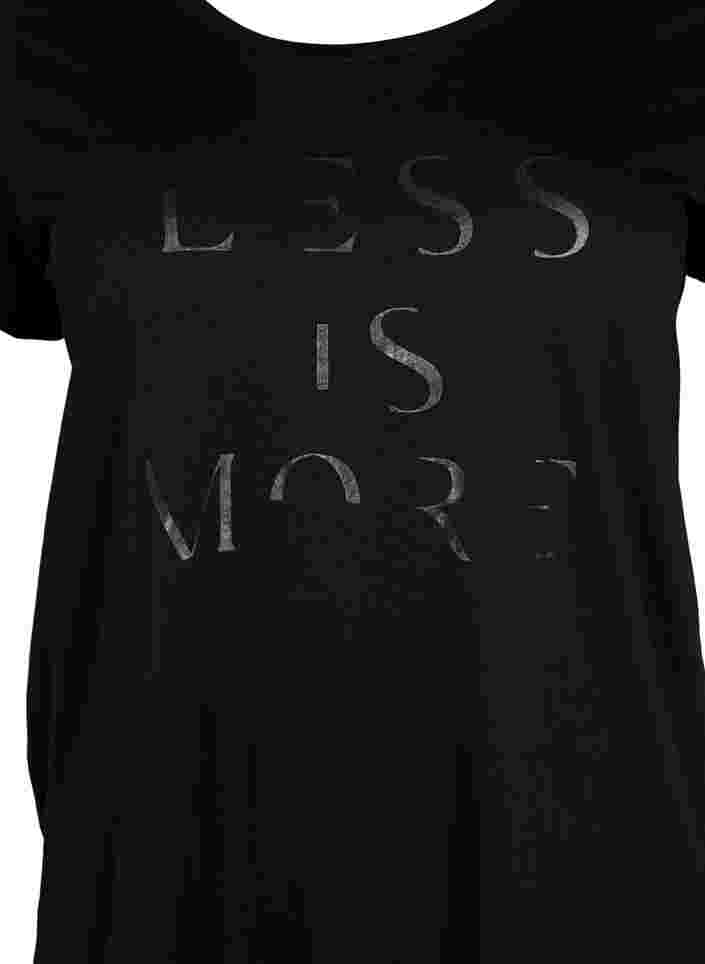 T-paita printillä treeniin , Black w.Less Is More, Packshot image number 2