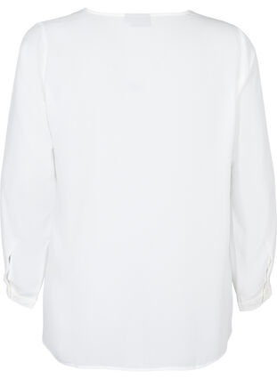 Yksivärinen paita v-pääntiellä, Bright White, Packshot image number 1