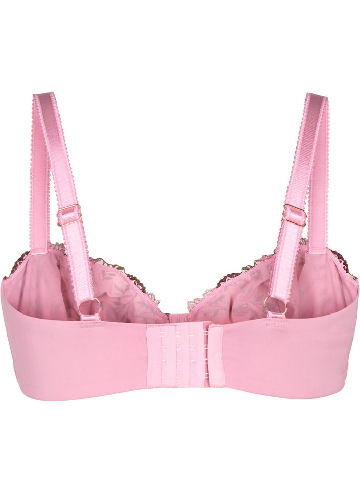 Balconette rintaliivit kirjailtuilla kukilla, Vaaleanpunainen, Packshot image number 1