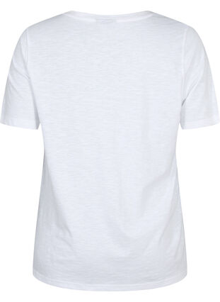 Lyhythihainen perus t-paita, jossa on v-pääntie, Bright White, Packshot image number 1