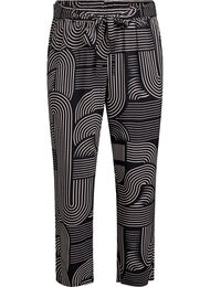 Korkeavyötäröiset viskoosihousut, Musta