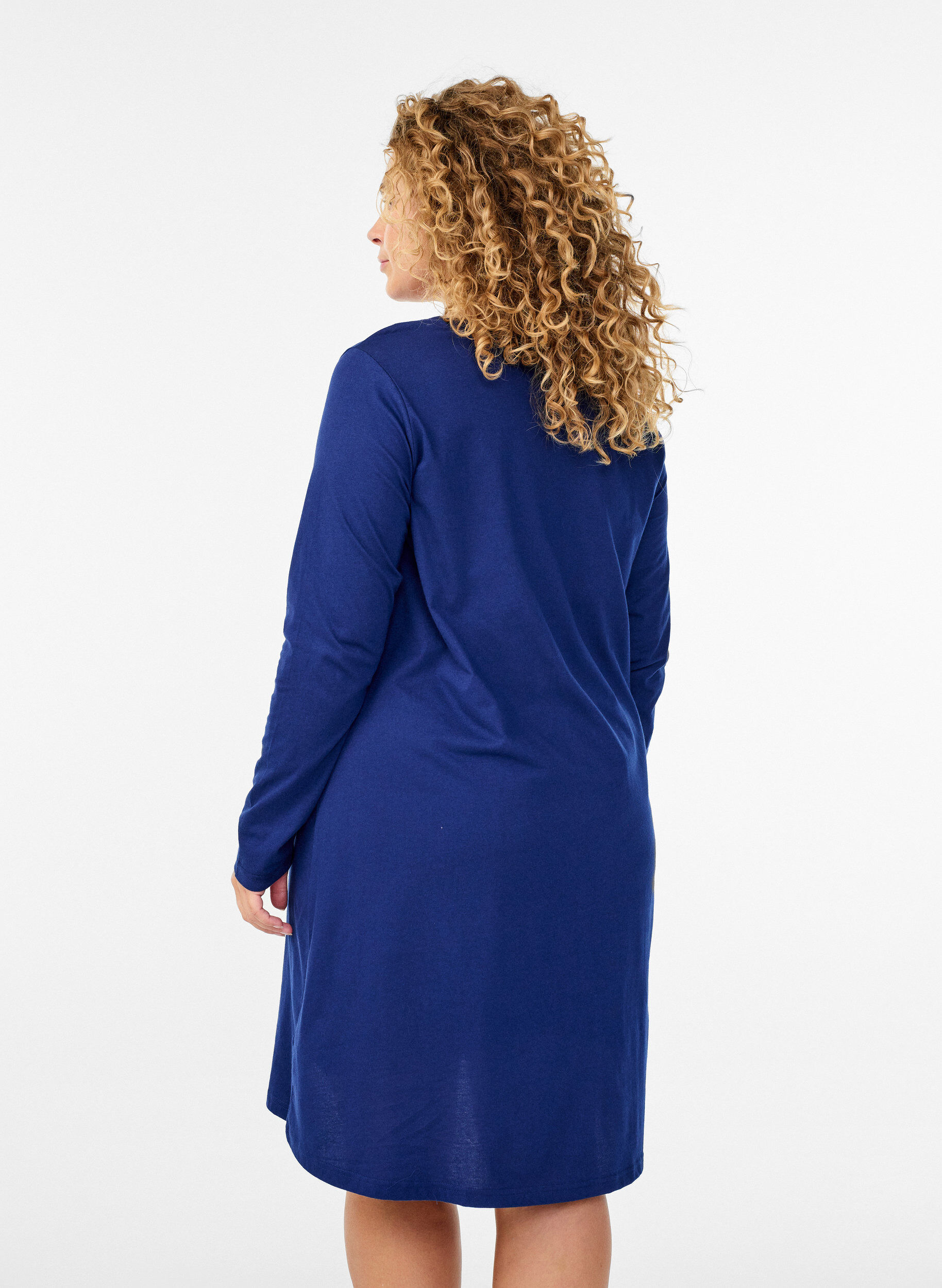 ZizziPitk&auml;hihainen y&ouml;paita luomupuuvillaa, Sininen, Model image number 2