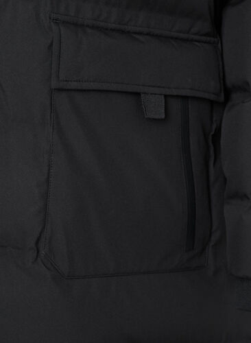 Toppatakki hupulla ja taskuilla, Black, Packshot image number 3