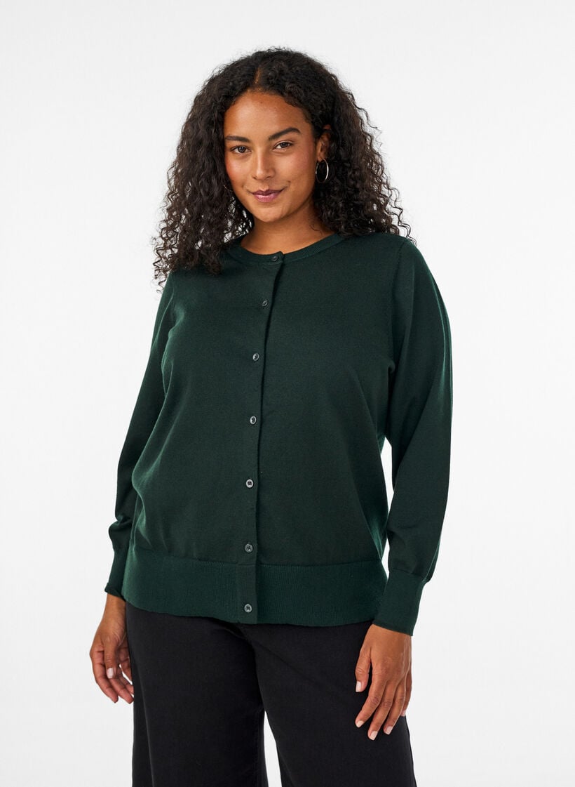 Ohut neulepusero py&ouml;re&auml;ll&auml; p&auml;&auml;ntiell&auml;, Vihre&auml;, Model image number 0