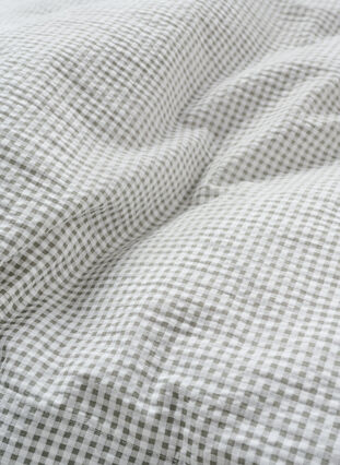 Puuvillainen pussilakanasetti ruuduilla, Grey/White Check, Packshot image number 3