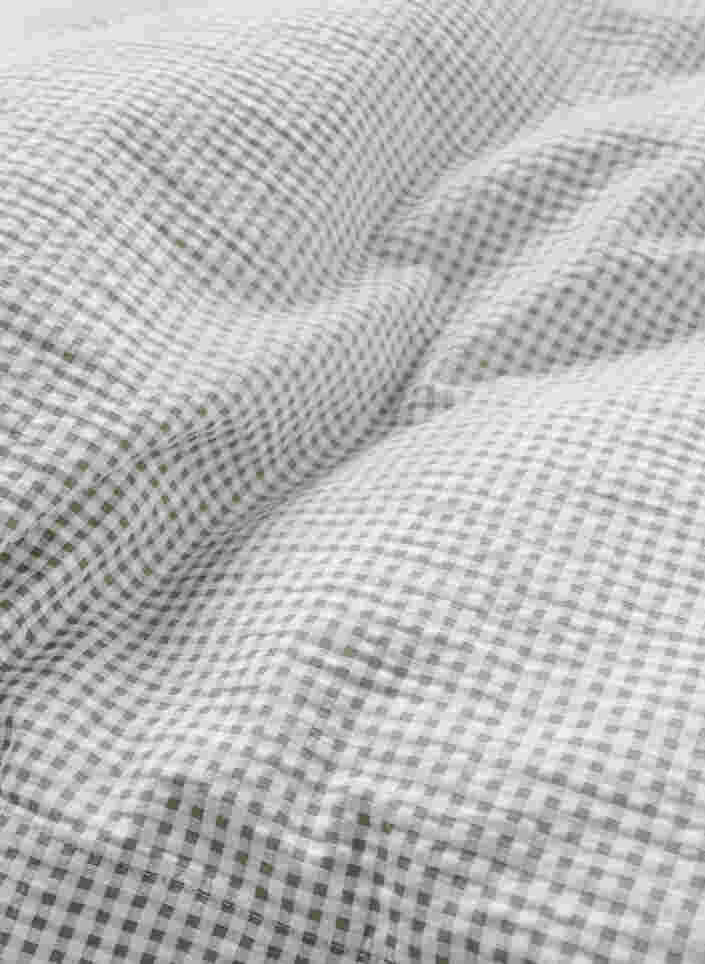 Puuvillainen pussilakanasetti ruuduilla, Grey/White Check, Packshot image number 3