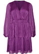 Polvipituinen mekko l&auml;pikuultavilla raidoilla ja kietaisuefektill&auml;, Violetti, Packshot image number 0