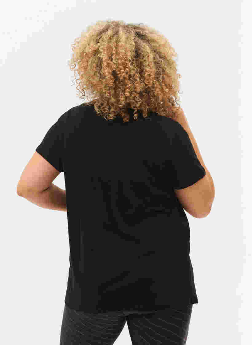 T-paita printillä treeniin , Black w. Pink A, Model image number 1