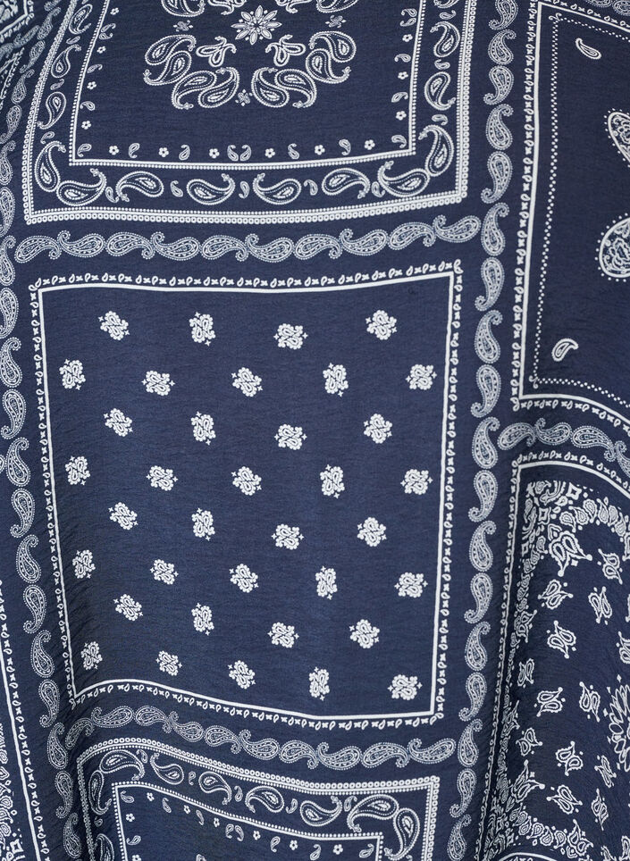 Viskoosipusero paisley-kuviolla ja pallohihoilla, Sininen, Packshot image number 2