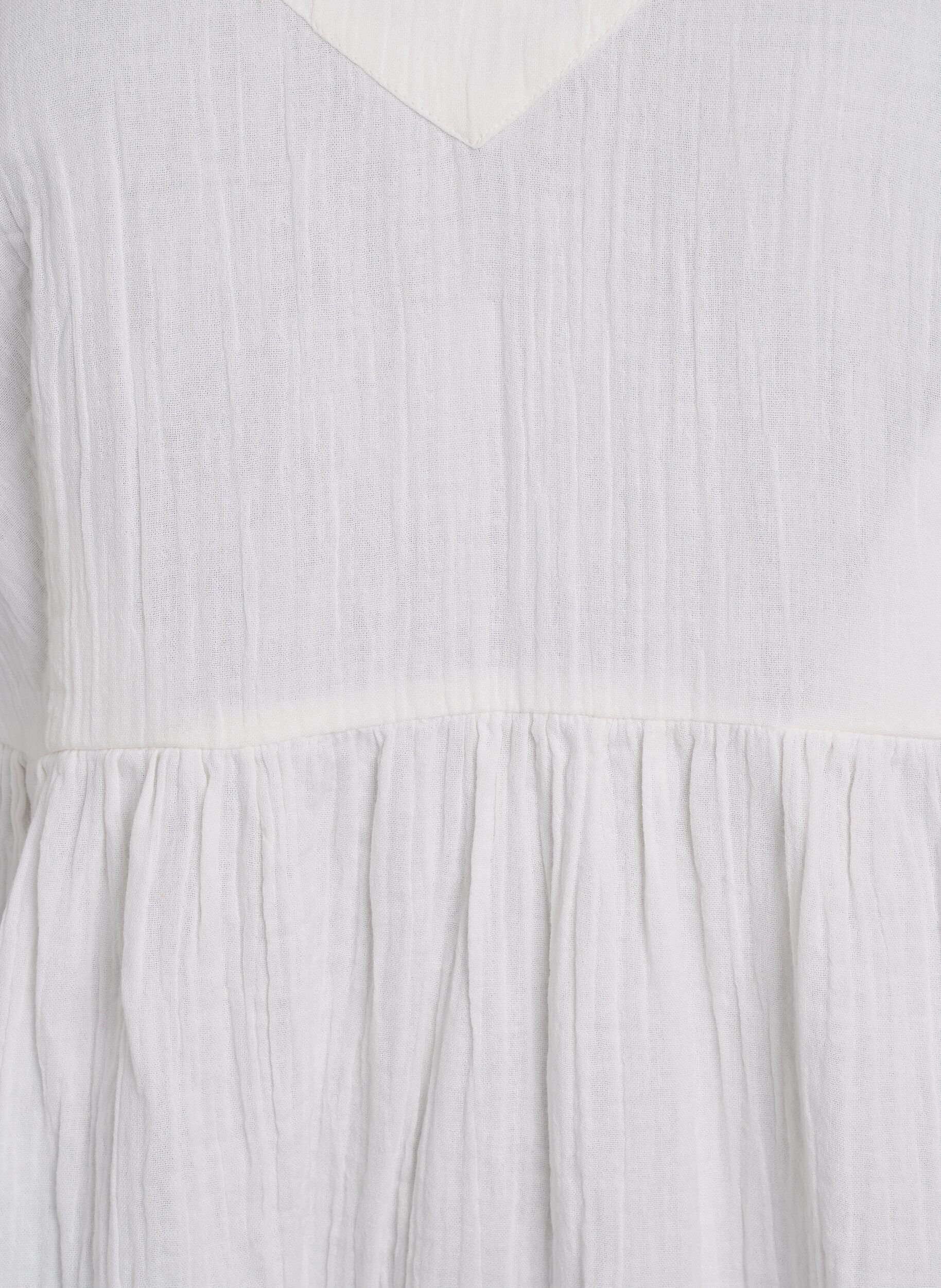 Zizzi Puuvillainen rantamekko kapeilla olkaimilla, Vanilja, Packshot image number 2