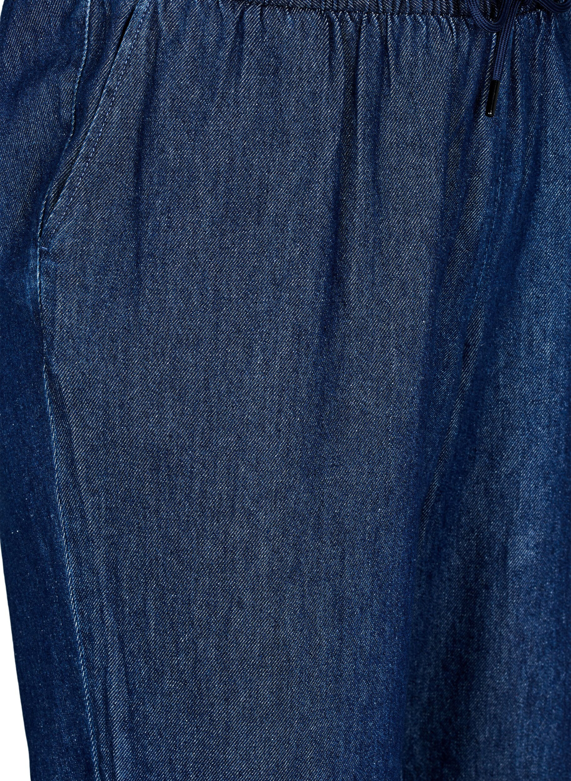 Zizzi Suoralahkeiset farkut, joissa on joustava vy&ouml;t&auml;r&ouml;nauha, Sininen, Packshot image number 2