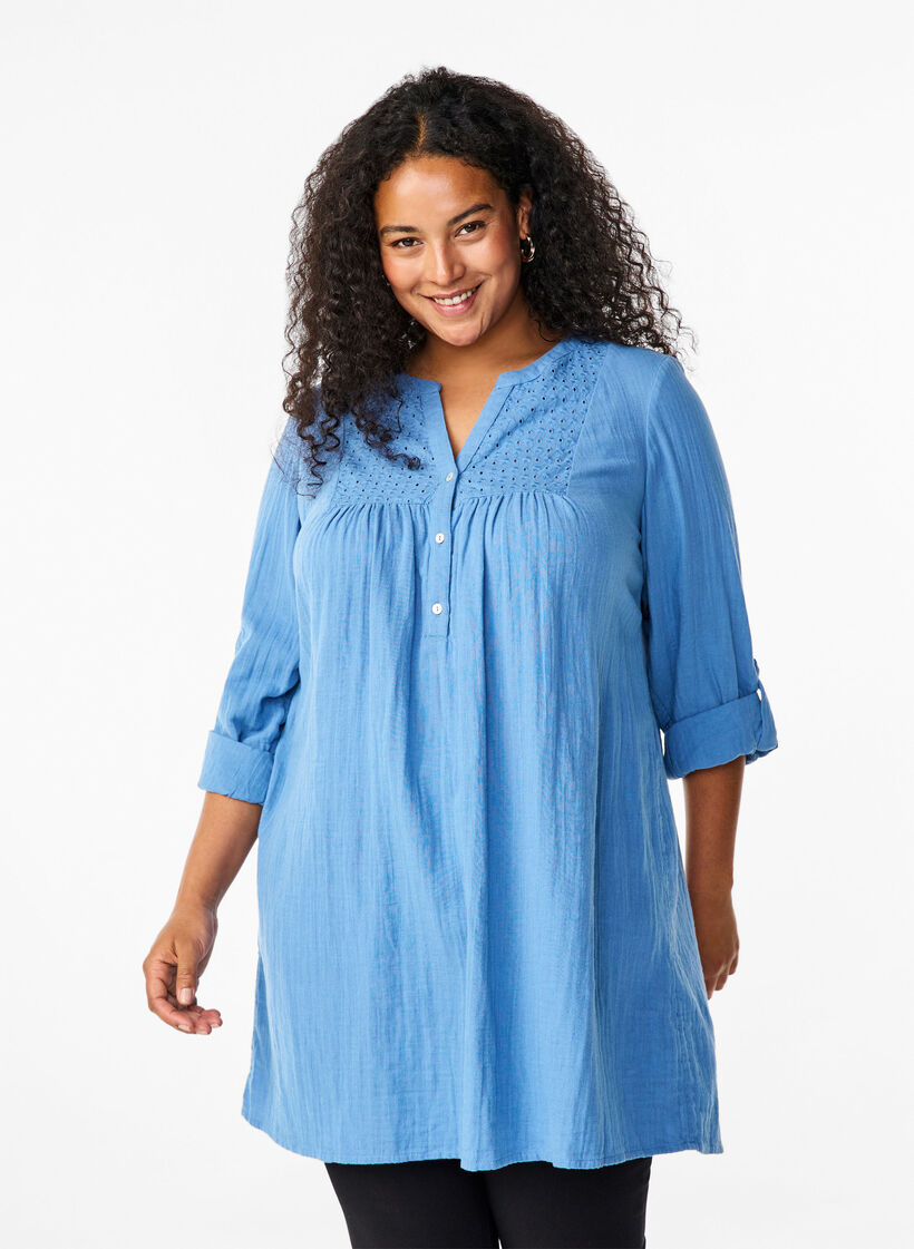 Puuvillatunika Anglaise-kirjonnalla, Riverside, Model image number 0