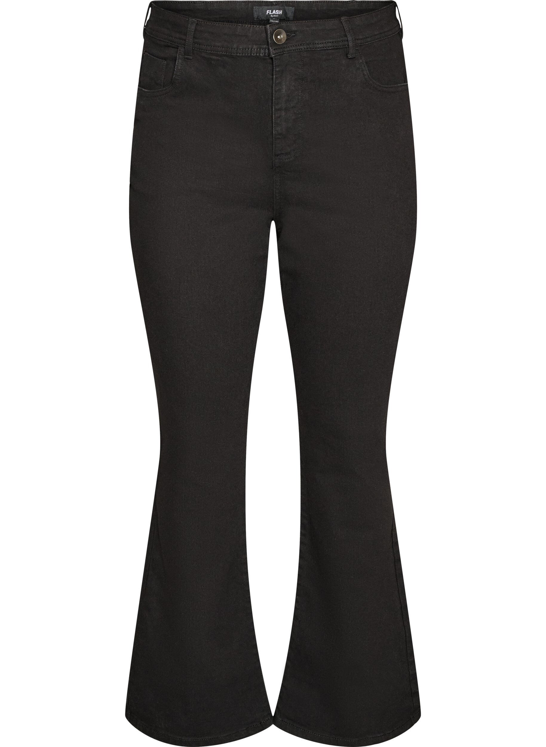 ZizziKorkeavy&ouml;t&auml;r&ouml;iset bootcut-farkut, Musta, Packshot image number 0