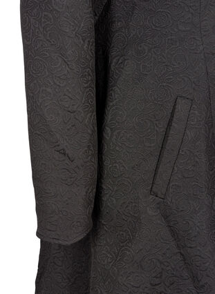 Jacquard-kudottu takki hupulla, Black, Packshot image number 3
