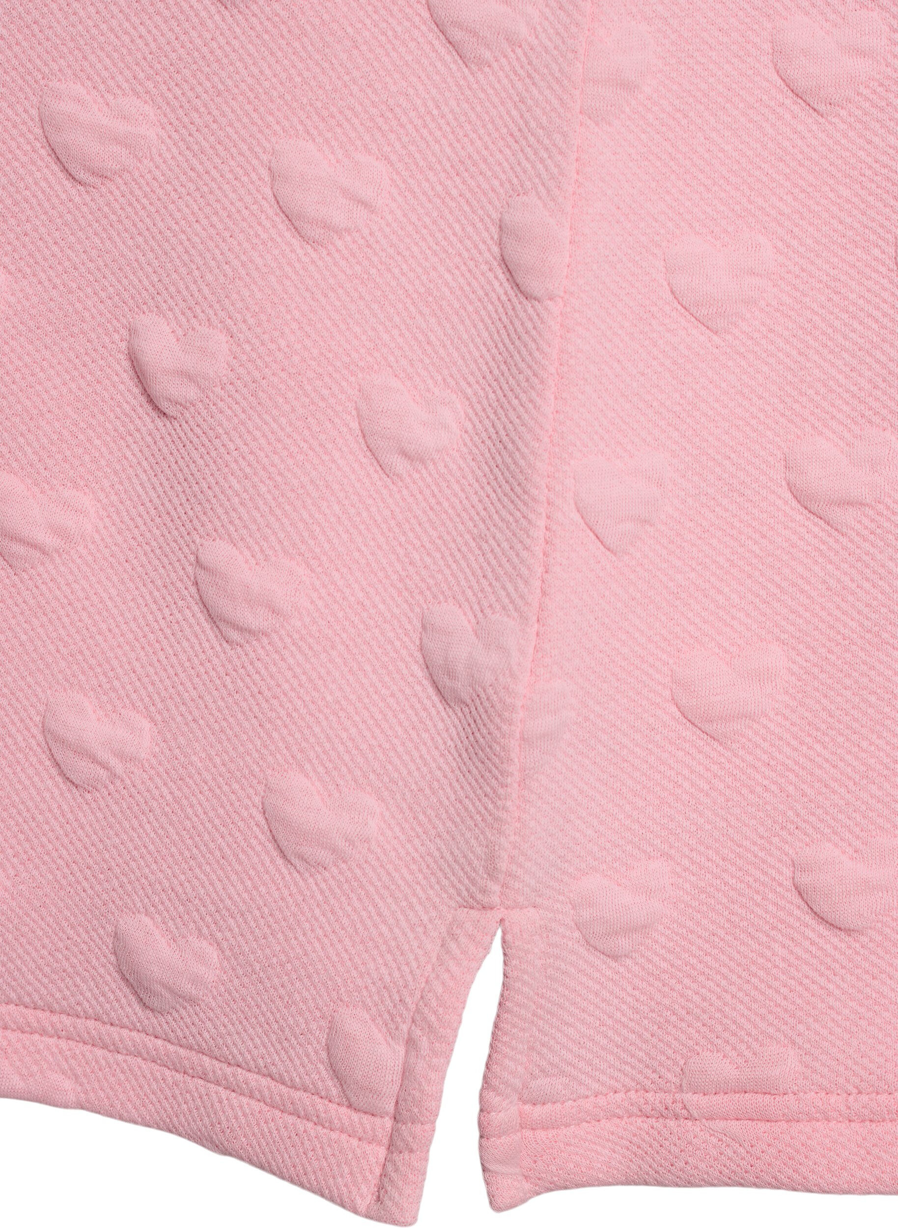 Zizzi T-paita kohokuvioidusta puuvillajerseyst&auml;, Vaaleanpunainen, Packshot image number 3