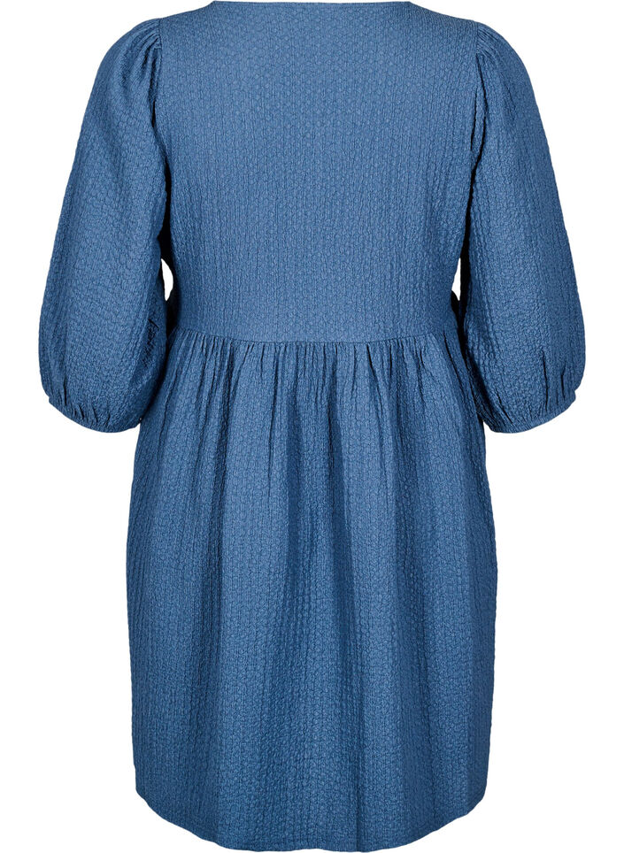 FLASH - Lyhyt mekko tekstuurilla ja 3/4-hihoilla, Sargasso Sea, Packshot image number 1