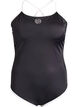 Urheilu-uimapuku kontrastikaitaleilla ja ristiin menevill&auml; olkaimilla, Musta, Packshot image number 0