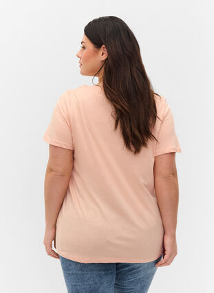 Lyhythihainen puuvillainen t-paita printillä , Rose Cloud Loved, Model image number 1