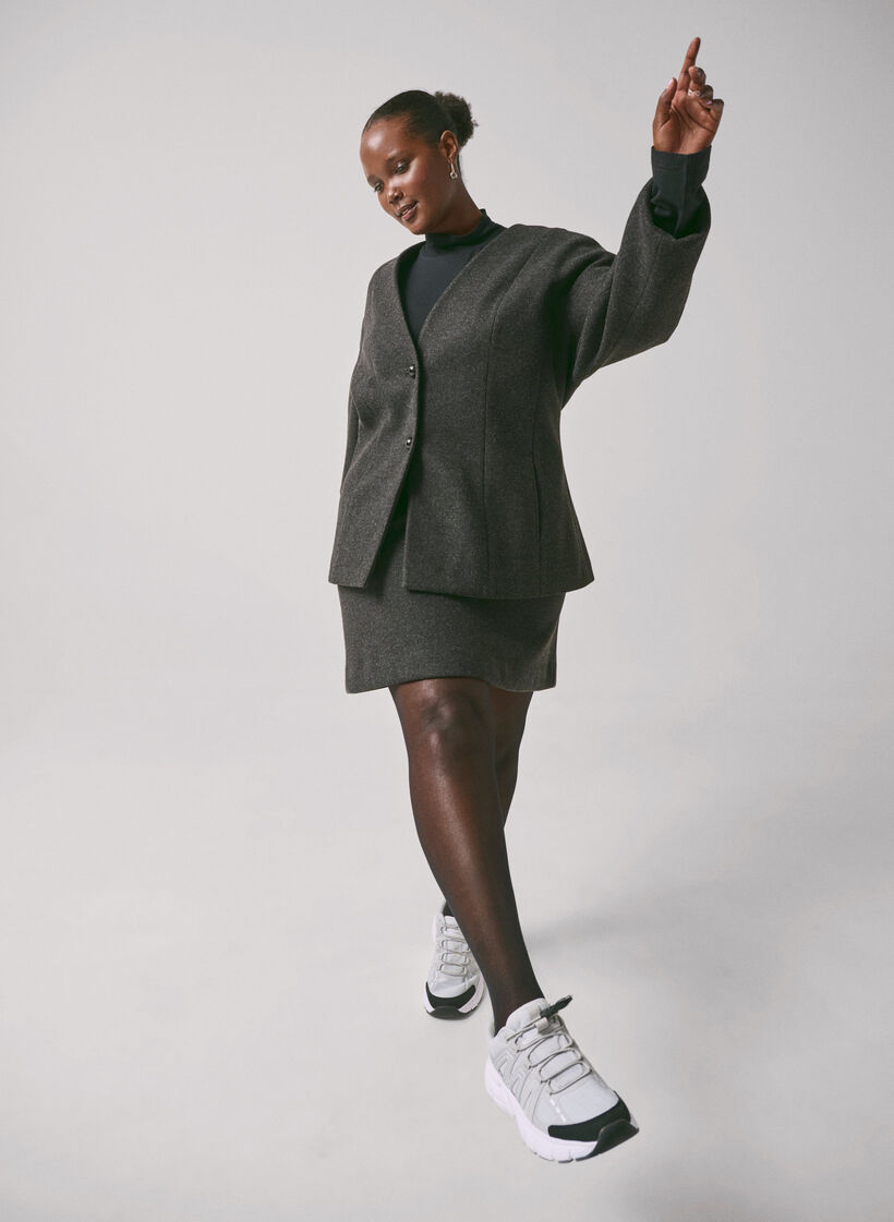 Lyhyt hame, jossa on A-leikkaus, Dark Grey Melange, Image image number 0