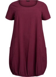 Lyhythihainen puuvillamekko, Tumma Bordeaux