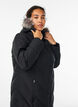 Pitk&auml; talvitakki koukku-kiinnityksill&auml; ja tekoturkiskauluksella, Musta, Model image number 3